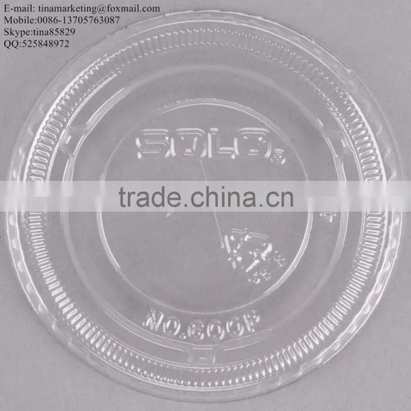 9-10 Oz. Clear Flat PS Plastic Lid With Straw Slot for Cold Drink Cup China Manufactory Price photo-3
