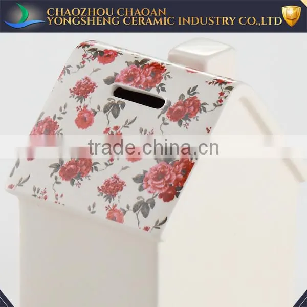 Wholesale Ceramic House Shape Money Box photo-2