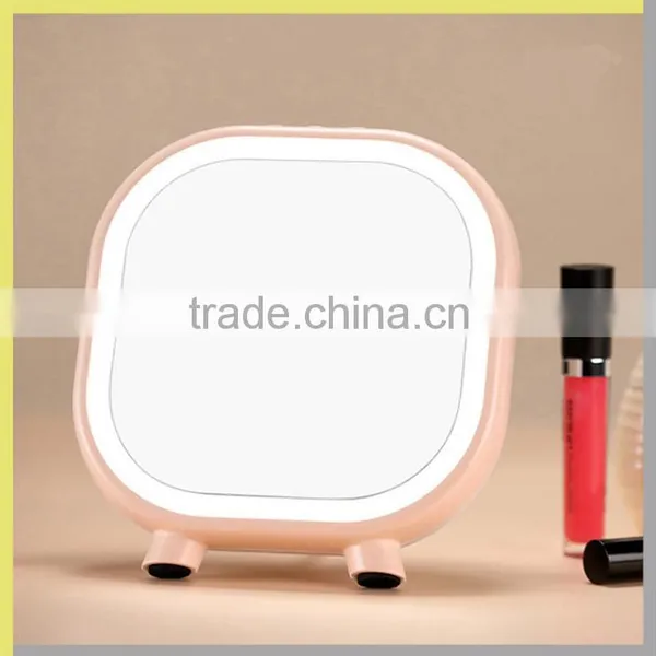 New Cool Multi-functional Makeup Mirror With Bluetooth Speaker LED Light Clock Support Mobile Phone Charging photo-2
