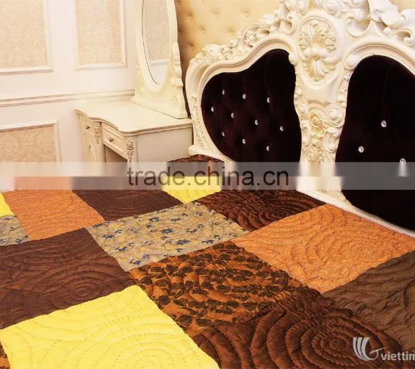 Hand Embroidered Blanket and Pillowcases, Fashionable Colours and Designs, 100% Handmade in Vietnam photo-4