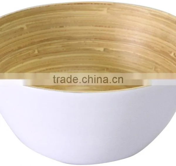 Bamboo Bowls and Spoon Set/ Eco-friendly Spun Bamboo Salad Bowls photo-2