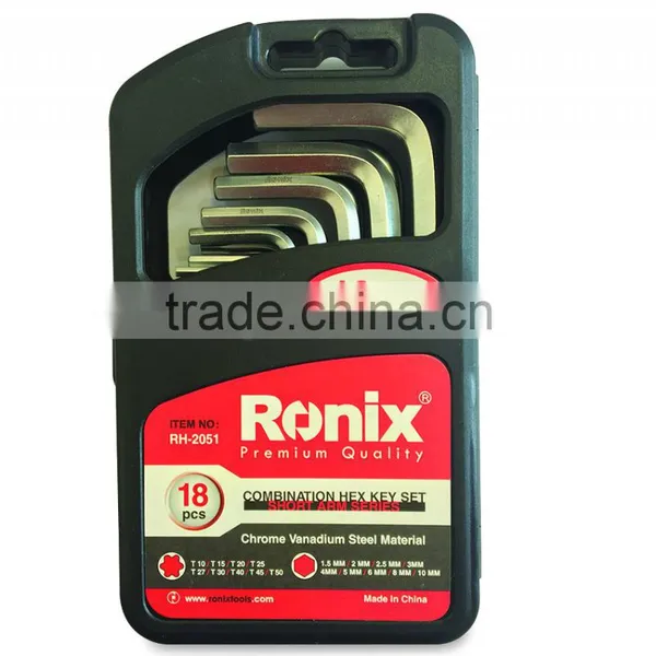 18 Pcs Combination Hex Key Set ( Short Arm Series - Long Arm Series ) 1.5 , 2 , 2.5 ,3, 4 , 5 , 6 , 8 MM photo-2