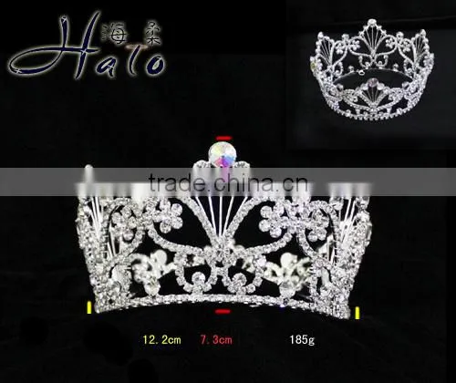 2016 Hot Selling Bridal Jewelry Pageant Rhinestone Big Fashion Crown H172-155 photo-2