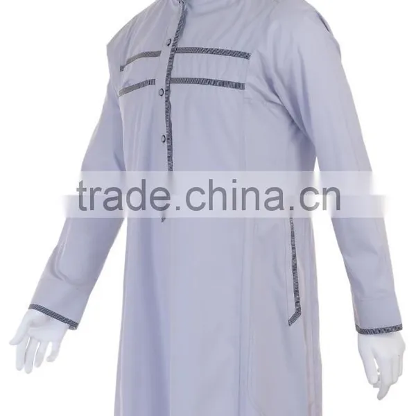 2016 Latest Islamic Clothing Men's Abaya Muslim Throbe photo-5