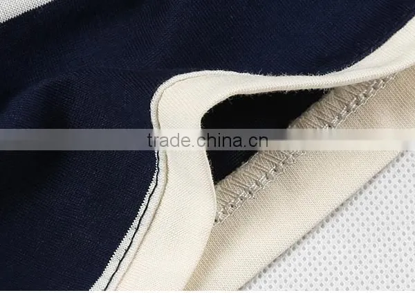 New Design Men's Casual T-shirt Short Sleeve Tee Formal Navy Blue Stripe POLO Shirt photo-3