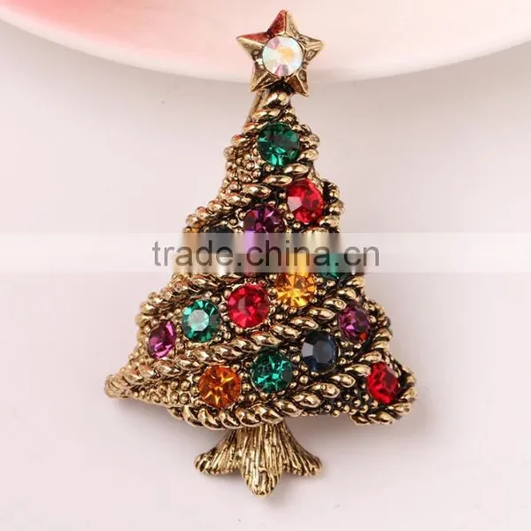 Zm53212a 2017 Christmas Tree Shape Decorations Low Moq Cheap Christmas Brooch photo-4