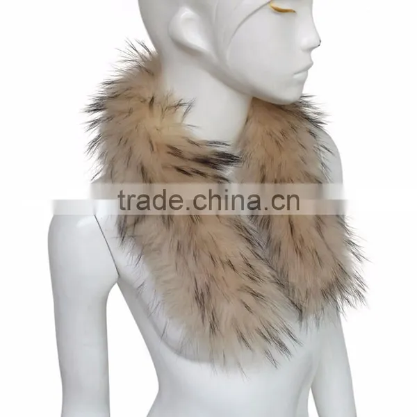 Myfur Factory Wholesale Detachable Fur Collars / Real Raccoon Fur Trim for Hood photo-3