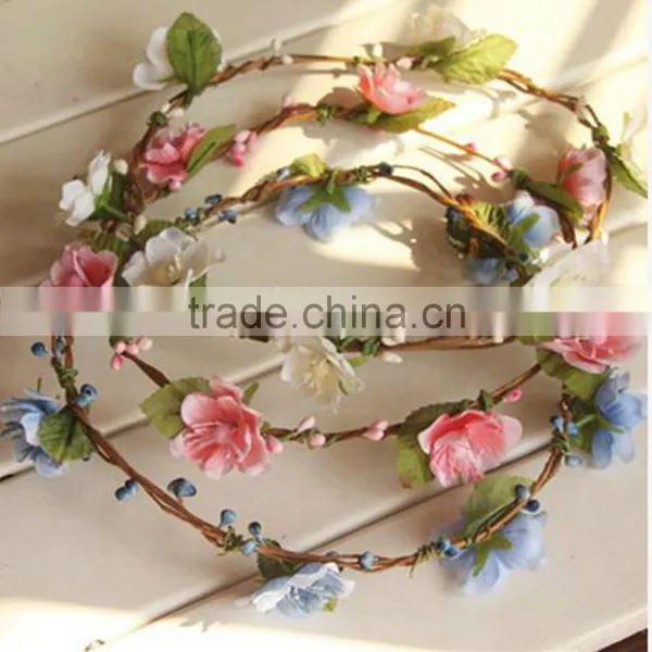 Hunter Multi Flower Bridal Headpiece Floral Halo Floral Head Wreath photo-2
