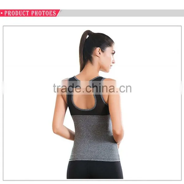 Sexy Girls Custom Gym Fitness Yoga Wear Custom Tank Tops Women With Mesh Design photo-3