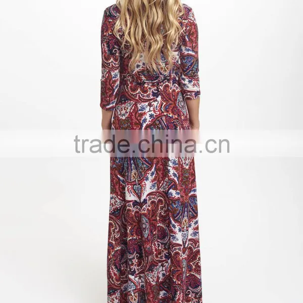 Latest Maternity Dresses With PinkBlush Fuchsia Floral Maternity Maxi Dress Fashion Women Wear WD80817-26 photo-2