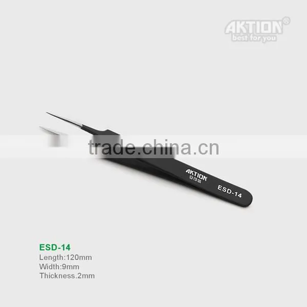 Factory Wholesale ESD Tweezeers Stainless Steel Tweezers High Quality AKTION Brand photo-3
