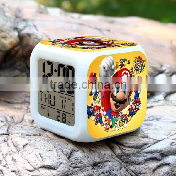 2015 Hot GAME Super Mario LED Alarm Clock, Super Mario Digital Alarm Clock, Super Mario Cartoon Clock for Kids photo-4