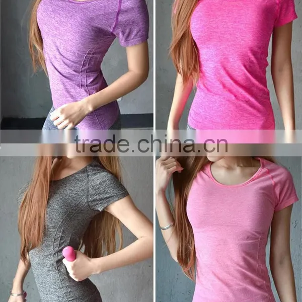 Women Yoga Shirts Top Short Sleeve Breathable Exercise Tee Shirts Quick Dry Fitness Running Gym Sport T-shirts photo-5