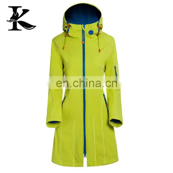 Long Style Women's Softshell Jacket Waterproof Breathable photo-5