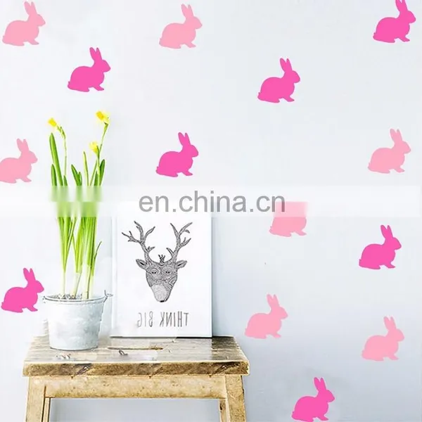 Cute Rabbit Ins Style Vinyl Wall Sticker Children Room Home Decoration Mural Roon Decal photo-2