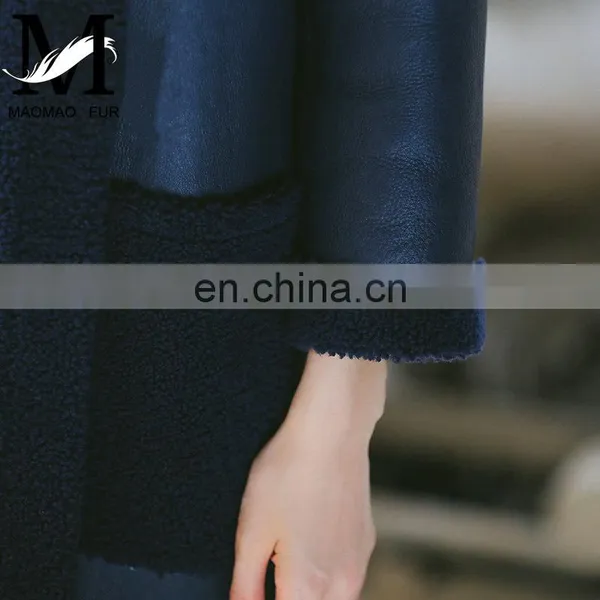 Hot Selling High Quality Wholesale Winter Sheepskin Women Long Leather Coat photo-6