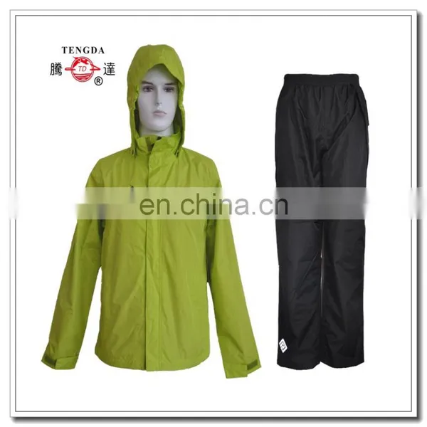 High Quality Custom Breathability Grass Green Rain Jacket With Pants photo-3