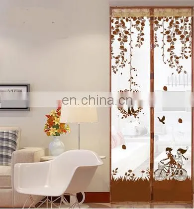 Magnetic Curtain Automatic Closing Door Screen Bird Style Print Polyester Fiber 4 Color 2 Size 1Pcs photo-5