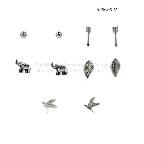 Stud E06-20141 ， New fashion European and American earrings personality geometric simple earring stud,Wholesale earrings,Fashion jewelry sets