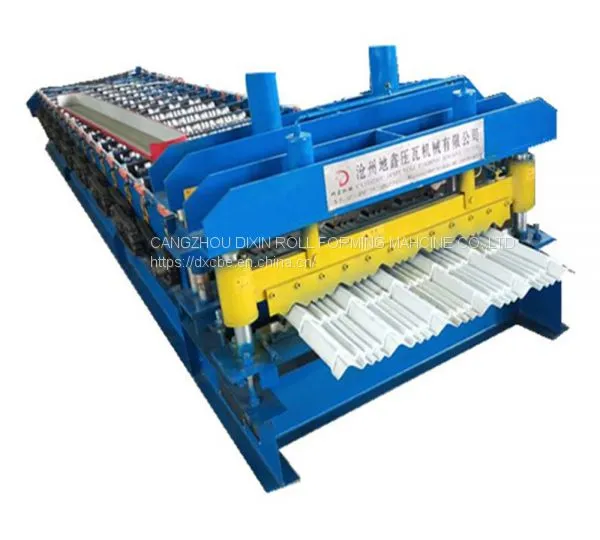 Dixin Hydraulic Cutter Roof Profile Metal Sheet Glazed Tile Cold Roll Forming Machine