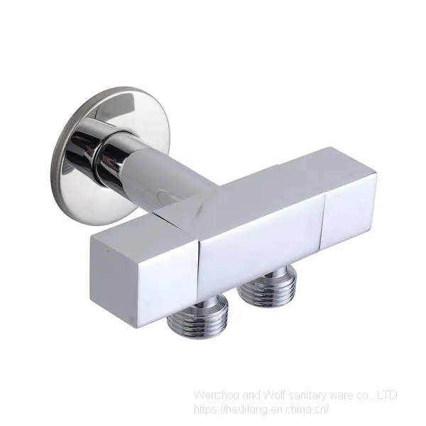 All Copper Square Multi-function Three-way Angle Valve One in Two Out photo-2