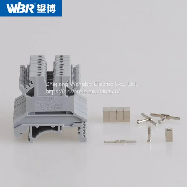 Din Rail Terminal Blocks UK1.5N Pure Copper Connector Screw Terminal Block photo-3