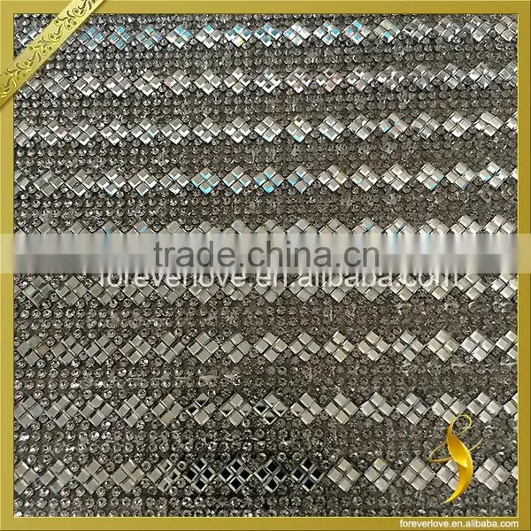 Fashion Clear Crystal Hotfix Diamante Trimming 24*40cm Rhinestone Mesh FRM-199 photo-2