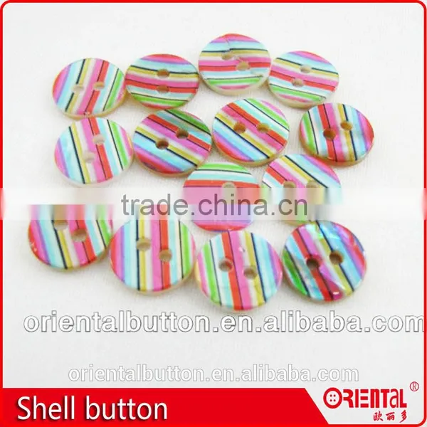 High End Printing Color Stripe Mother of Pearl Button for Shirts photo-4