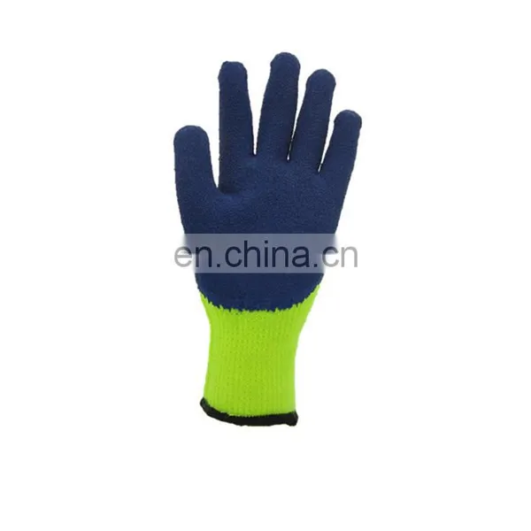 Best Selling Acrylic Knitted Cuff Wrinkle Latex Coated Safety Working Gloves photo-5