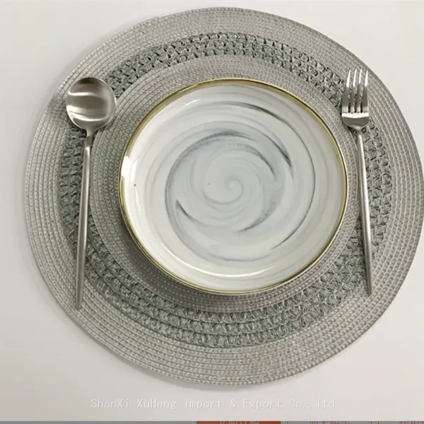 Wholesale 38 cm Popular White Colored Round Woven Table Place Mat For Wedding Table Decoration photo-5