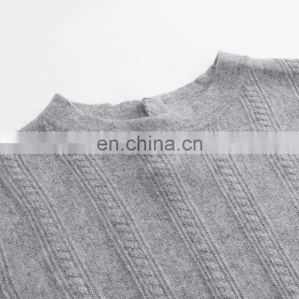 High Quality Pure Cashmere Crew Neck Dress for Ladies Winter Autumn Casual Style photo-3