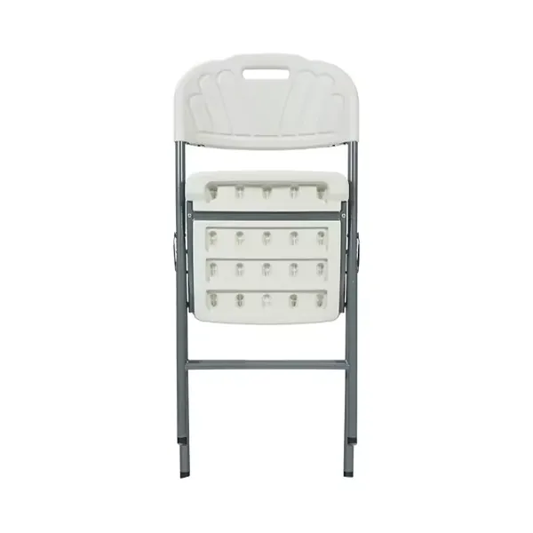 Portable Folding White Plastic Chair photo-2