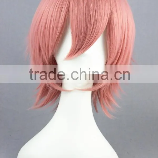 High Quality 35cm Short Straight Bleach Wig SzayelAporro Granz Pink Wig Synthetic Anime Wig Cosplay Hair Wig photo-3