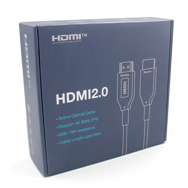 OEM Factory Wholesale Aluminum Alloy 4K Fiber Optic HDMI2.0 AOC-Active Optical Cable-AM to AM photo-3