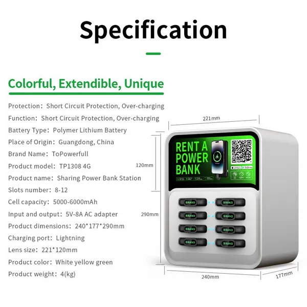 Factory - Direct 8 - Port Shared Power Bank: Global Shared Mobile Power Equipment With Charging Cabinet photo-3