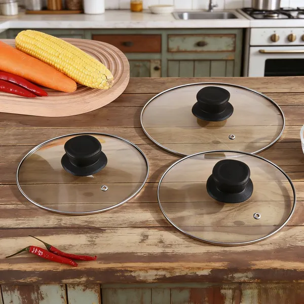 C Type Universal Tempered Glass Cooking Lid Visible Design Heat Resistant Safe Material for Home Kitchen and Restaurant Use photo-2