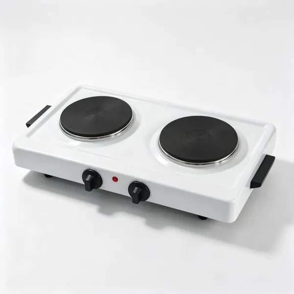 Portable Double Solid Hot Plate 2×1000W 155mm Cast Iron Heating Plate Independent Control Electric Stove