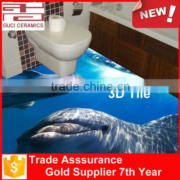 New Beach 3d Design Ceramic Floor Bathroom Tile photo-5