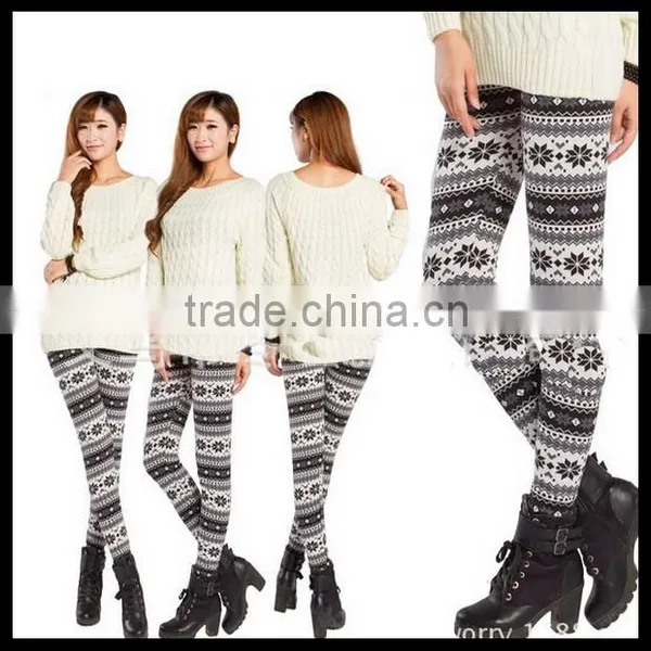 Christmas Leggings, Yoga Leggings, Pattern Leggings,Chocolate Reindeer Leggings at Stock photo-2
