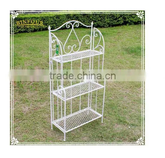 3 Tier Book Garden Flower Shelf ,metal Display Book Rack Flower Pot Rack photo-3