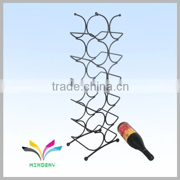 4 Tier Black Flooring Collapsible Sturdy Wire Metal Display Rack for Wine Bottles photo-3