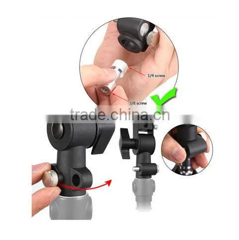 Metal Flash Hot Shoe Umbrella Holder Swivel Light Stand Bracket D Marked II photo-6