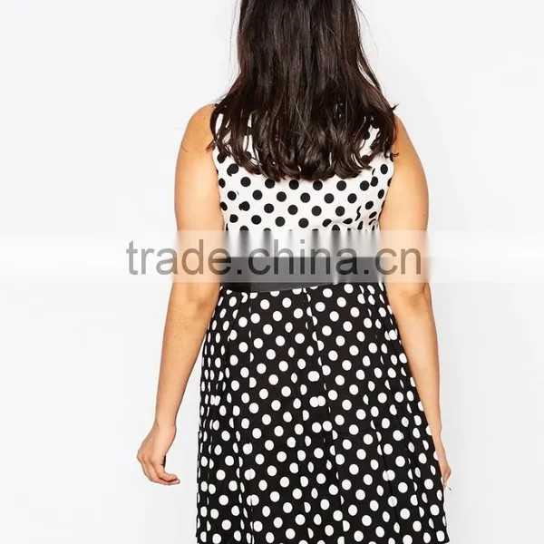 Garment Hot Selling Polka Dot Plus Size Dress For Woman photo-2