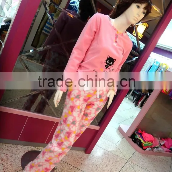Cute Cat Loving Heart Draw String Pants Pink Pajamas Women photo-3