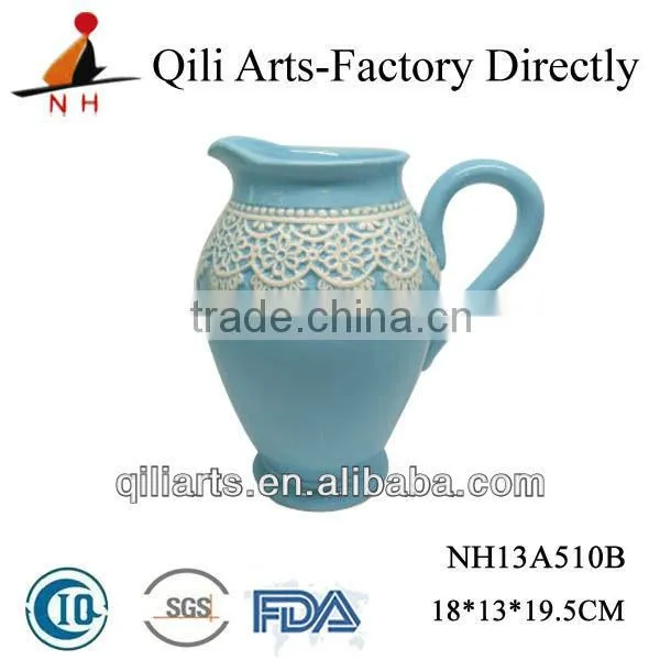 Delicate Ceramic Teapot Glazed Blue photo-5