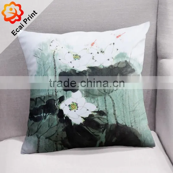 Colourful Professional Invisible Zipper Custom Made Cushion With Painting photo-2