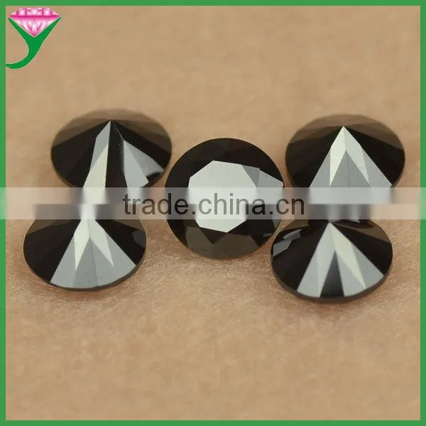Certified Loose Gemstone 2mm Round Faceted Wax Casting Nano Black Spinel Stone Gemstone