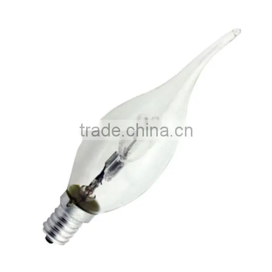 High Power Pass CE ROHS 42w Glass Body C35 Halogen Bulb With Tail E14 photo-2