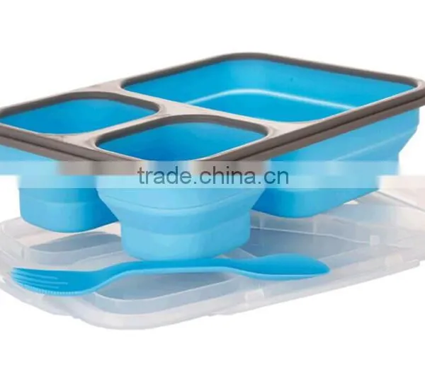 2015 Wholesale Silicone Collapsible Lunch Box /storage Box Quality Choice photo-3