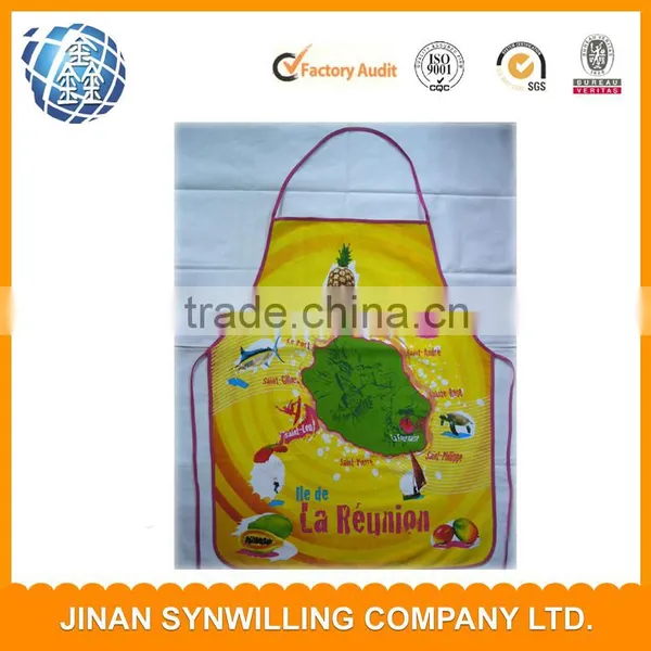 100% Cotton Apron Yellow 3D Printed Aprons Kitchen Cooking Home BBQ Apron Party photo-4